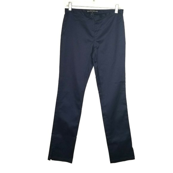 Ralph Lauren Pants - Ralph Lauren Womens Black Label Cotton Elastane Navy Blue Pants Size 6
